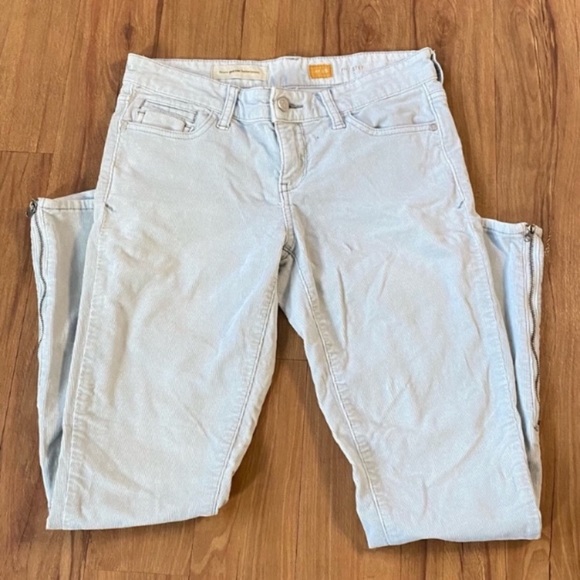 Anthropologie Pilcro Corduroy Skinny Leg Pants Side Zips Women’s Size 26 - Picture 5 of 16